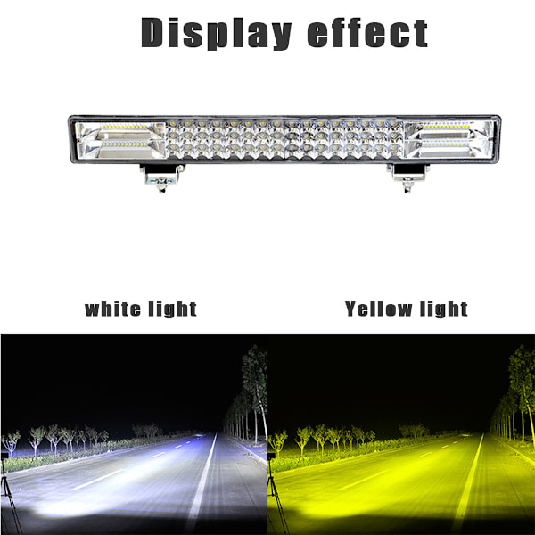 50cm 288W LED Ljusramp Spot Flood Amber Vit Strobe 6 Lägen med Minnesfunktion Off-Road Lastbil Bil ATV SUV Hytt Båt