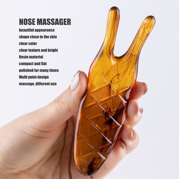 Näs Massager Resin Facial Longicorn Lifting Clips Roman Nose Up Scraper Bar Smärtfri Slankning för Kvinnor Succinite Färg
