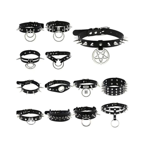 Goth Punk Spike Rivet Choker Halsband 1 st - svart