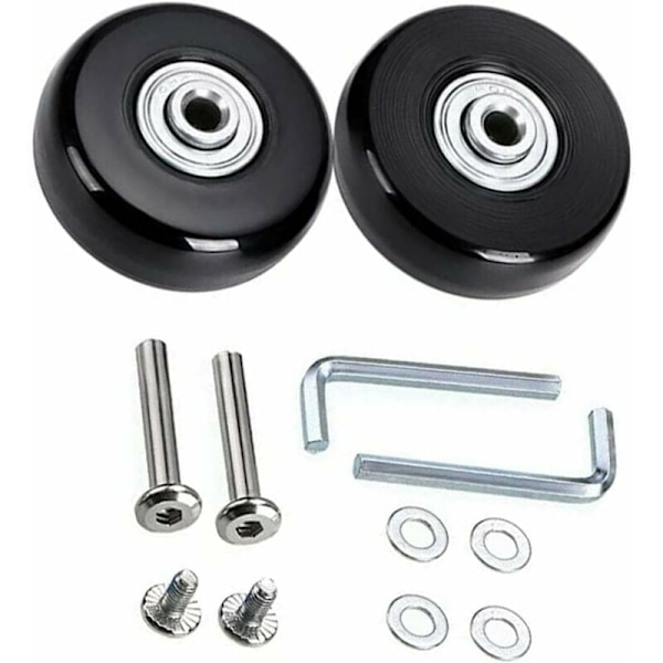 Ersättningskit för resväska hjul 45 mm, Resväska hjul, Reparation av resväska tyst hjul Gummi Universal Swivel Reservhjul Transport Ersätter