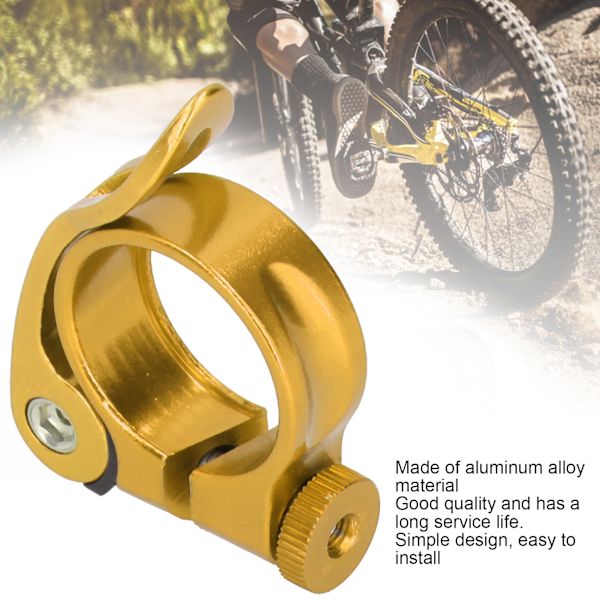 2 st/set 31,8 mm cykelsadelstolpe klämma snabbspänne för 27,2 mm cykelsadelstolpe guld