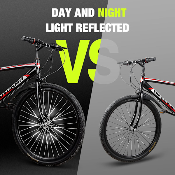 36 st ekerreflektorer för cyklar, 360° synlighet cykel ekerreflektorer, cykelhjul reflektorrör, cykel eker skinn, vattentät varningsspoke