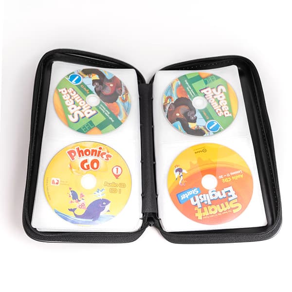 1 stk. sort CD-etui, 80-pak kapacitet hård plast CD DVD-disk