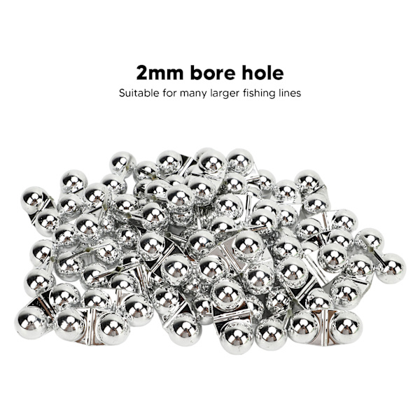 50 st fiske dubbel skramla metall havsfiske attraktor klockpärlor med plastfodral för att locka fisk silver