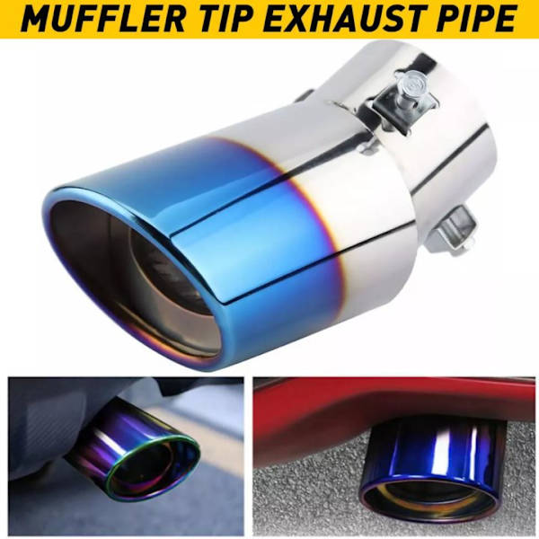 Rostfritt Stål Bil Bakre Runda Avgassdämpare Tail Pipe Trim Tip End Universal