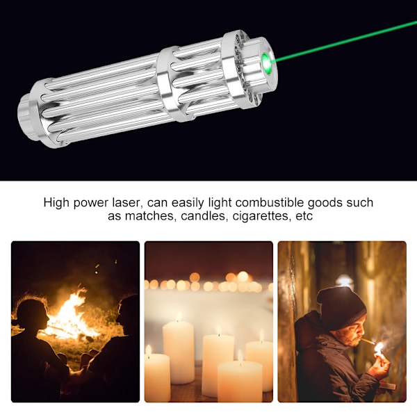 Portabel Laserficklamp med Hög Effekt LED-ficklampa för Camping Nödläge Utomhus Grön