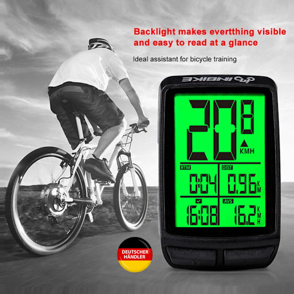 Trådlös radiocykelcomputer LCD-cykelhastighetsmätare cykeldator