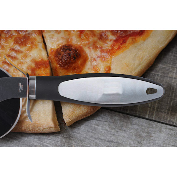 Professionell pizzaskärare, pizzaskärare med vasst blad i rostfritt stål och bra grepp för pizzakakor