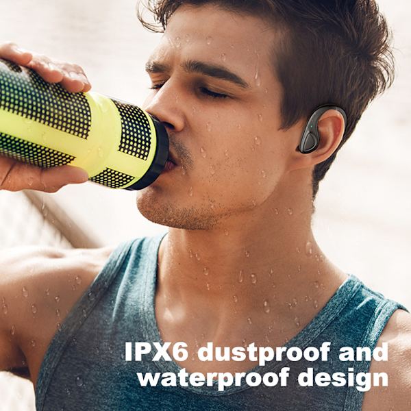 Bluetooth 5.2 öronsnäckor, IPX6 vattentäta trådlösa öronsnäckor med öronkrokar för Android, IOS, löpning, promenader och träningspass