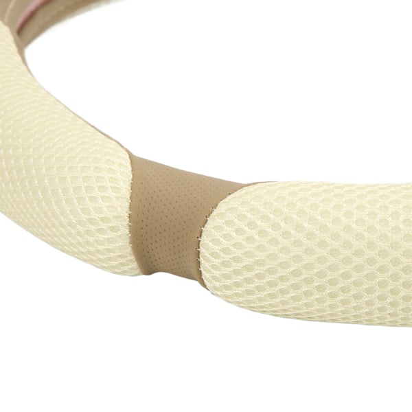 15 tum Rund Rattöverdrag Konstläder Andningsbart Is Silke Halkskyddande Universal för 37‑38cm Rattar Khaki