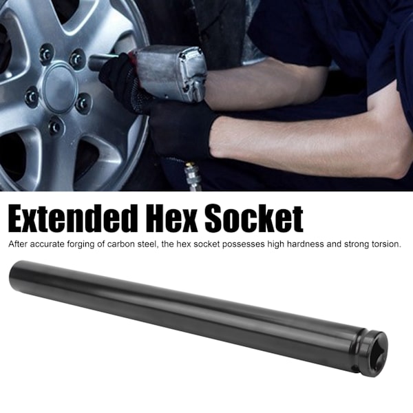 Förlängd Hex-hylsa Svart Fosfaterad Kolstål Elektronisk 300mm för Elektriska Borrmaskiner (19mm)