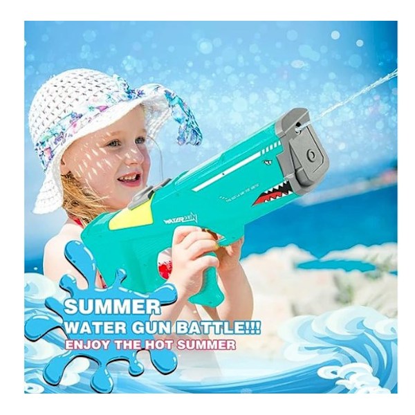 Summer Splash Master, Klassisk Design Elektrisk Vattenpistol, Högkapacitetstank för Längre Stridsessioner (Grön)