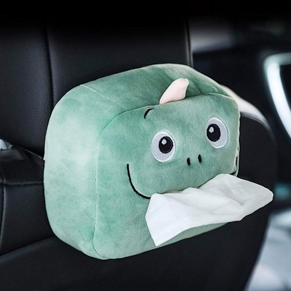 Dinosaurie Plysch Tissuehållare, Elastisk Kassett Design för Enkel Tissue-Påfyllning, Kreativ Tissuebox för Hem- och Bilinredning