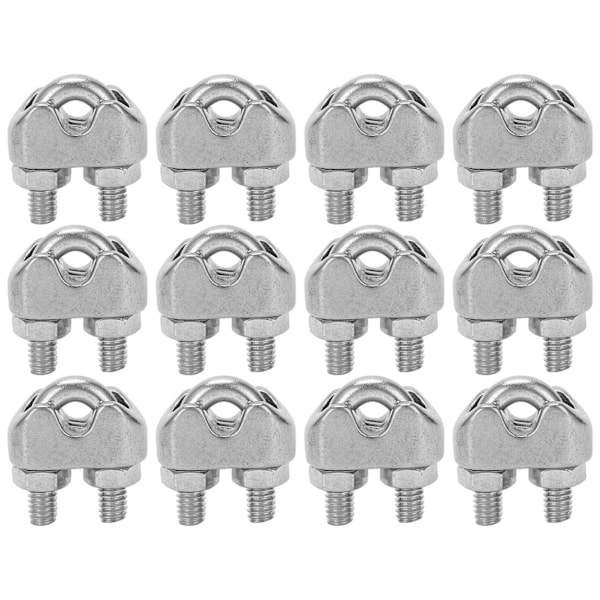Wire Rope Clamp, Rostsäker Kabelklämma för Temporära Räcken, Hållbart 304 Rostfritt Stål, Halkskyddande Spår, Perfekt för Att Fästa Kablar