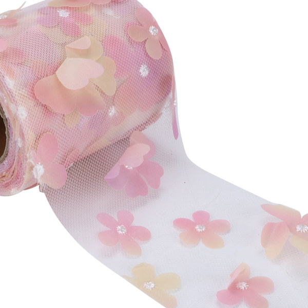 Tulle rulle färgglad gradient blomma rosett nät tyg rulle DIY material band röd