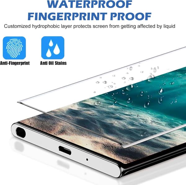3D Full Coverage för Samsung Galaxy S22 Ultra 6.8\", Stöder Fingeravtrycksupplåsning, Flexibel Tpu-film, Hög Definitionsklarhet, Skalvänlig, 9H