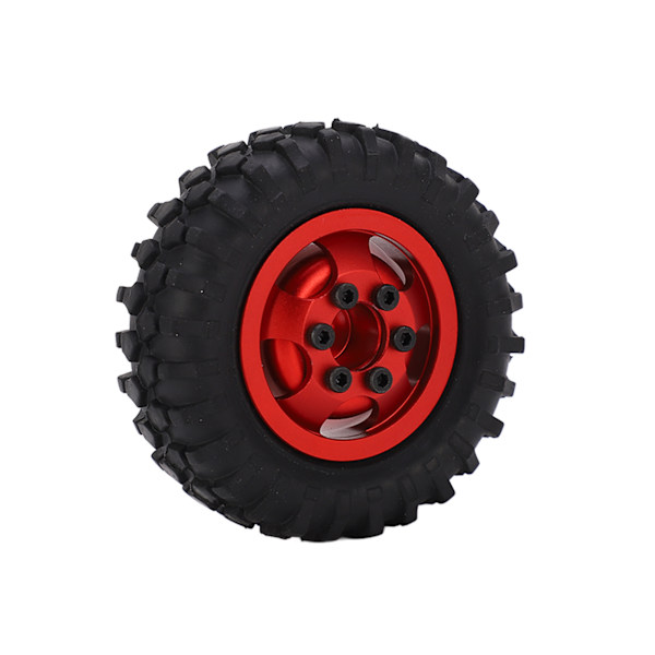 2 st/set 55 mm metallfälgar däck set för AXIAL SCX24 1/24 RC bilhjul fälg gummidäck röd
