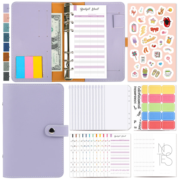 Budget Notebook Budget Notebook med folie, A6 Budget Lösblad Kuvert Kuverttyp, Budget Notebook Pengarrangör, Pengarbesparande mapp