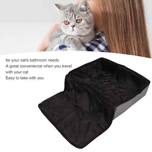 Resbar Resväska för Katt - Bärbar, Läckagesäker, Hopvikbar Kattlåda med Lock för Resor och Camping