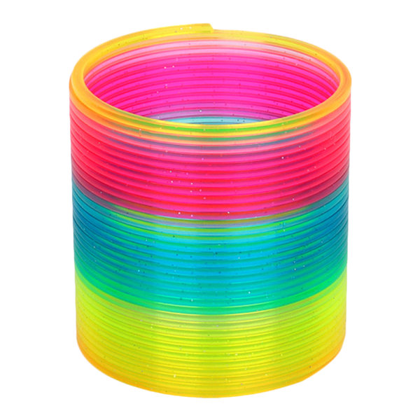 Rainbow Coil Spring Toy, klassisk nyhet och färgglad neon