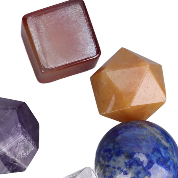 7 st chakra helande kristaller geometriska mönster form halvädelsten dekorativa positiva energikristaller prydnad färg blandad
