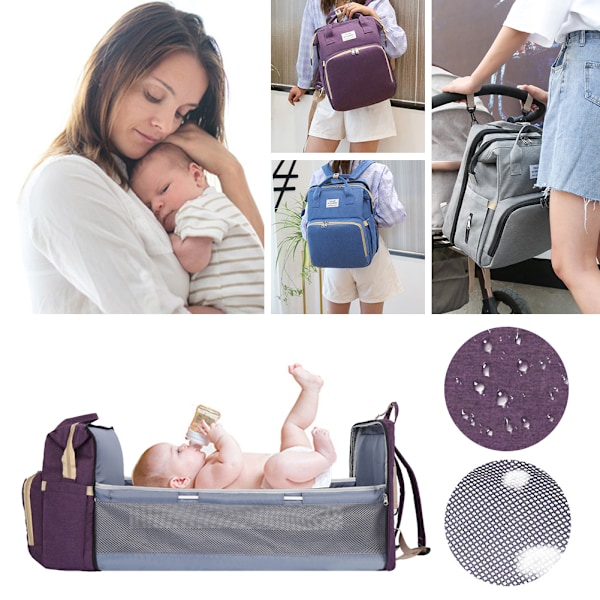 Multifunktionell Blöjväskans Portable Vikbar Baby Resa Stor Ryggsäck Baby Blöjbyta Bordspads