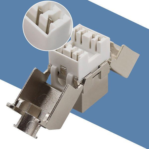 12x Keystone-modul Cat 6a - stp-kontakt - skärmad RJ45, montering, snäppfäste, bar kabel Cat 500 MHz, 10 Gbps