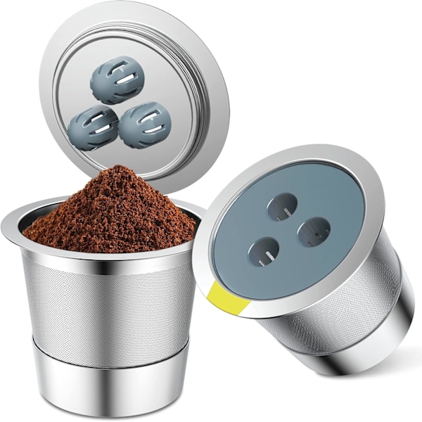 Silkopp Återvinning Ninja kaffemaskin rostfritt stål 3-håls K-cup kaffekapselkopp med filterpapperskopp