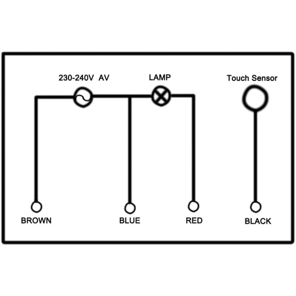 4-tråds touch-brytare för glödlampa 15W-80W 230V-240V 50Hz - 3 ljusstyrkenivåer