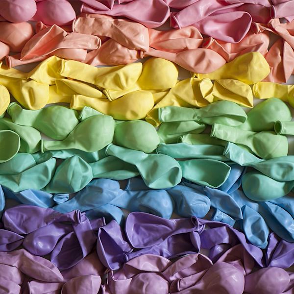 Pastellfärgade ballonger i olika färger, 12 tum, 100-pack, regnbågsfärgade latexballonger för födelsedagsfestdekoration (slumpmässig färg)