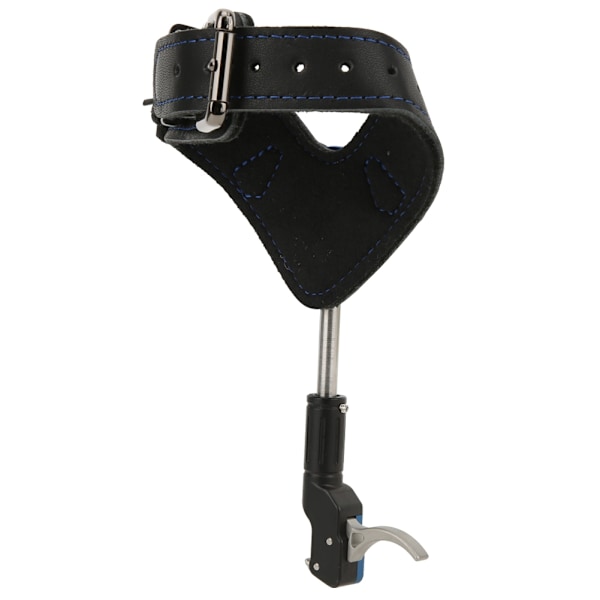Blå Aluminiumlegering Läder Bekväm Justerbar Längd Båge Trigger handledsrem Bågskytte Release Aid