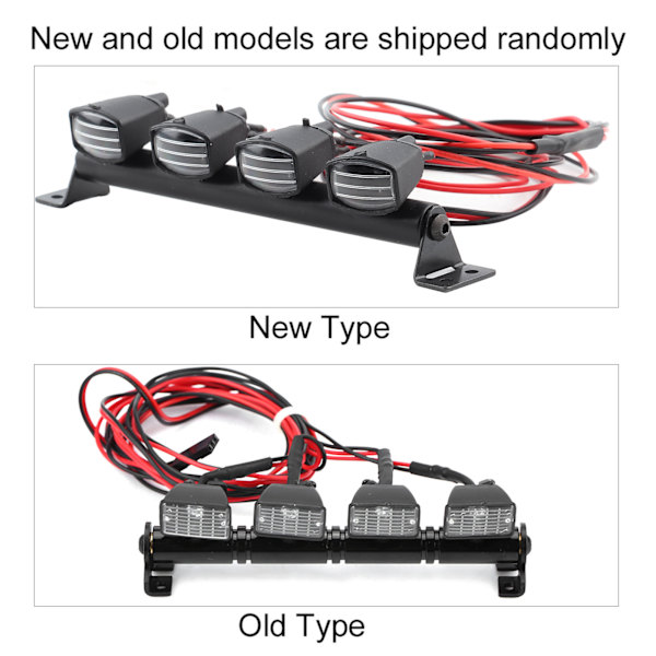 4 LED-lampor Ljusramp Taklampor Lampa Tillbehör Del för Axial scx10 Traxxas trx‑4 RC Bil (Vit)