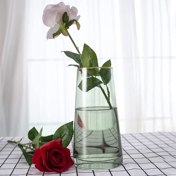 Genomskinlig minimalistisk blomvas, modern konstdekoration med högkvalitativt genomskinligt glas för alla rum