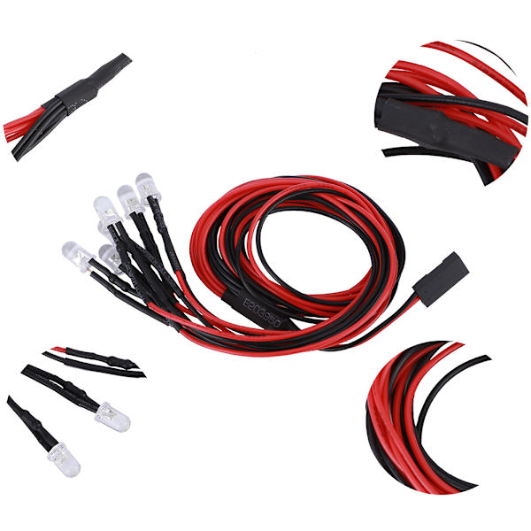 LED-takbagagehållare lampa fyrkantig lampskärm passar för Trx4/SCX10 II 90046 90047 1/10 RC-bil 6LED