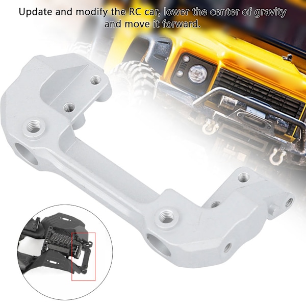 Aluminiumlegering Fram Servo Monteringsstativ Passar för Axial SCX10 III AX103007 1/10 RC Crawler Bil Silver