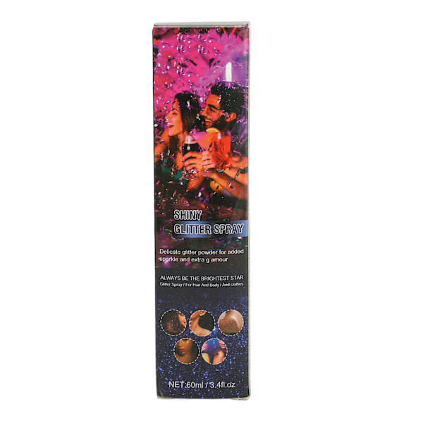 Chic Kroppsglitterspray, Långvarig Skimmermist för Oförglömliga Maskerader, Perfekt för Nattklubbsfestligheter & Scensmink, 8-7in,