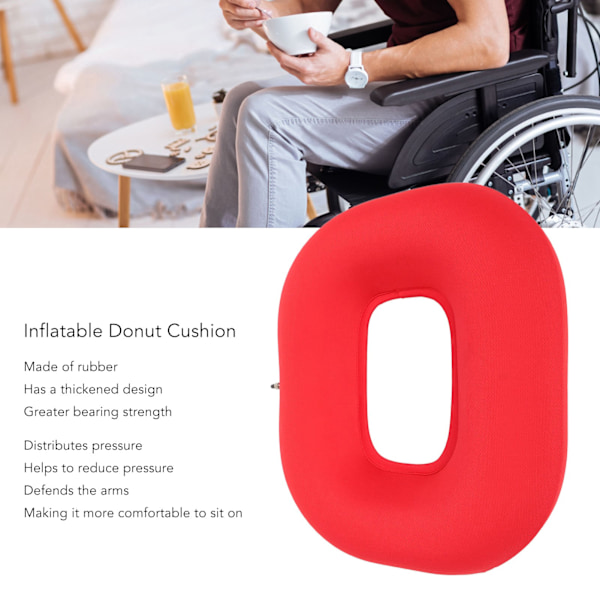Bekväm Sittupplevelse, Uppblåsbar Donutkudde med Värmekomprimeringsteknik för Tätt Förslutning, Svanskotans Smärtlindringskudde Ergonomisk Design