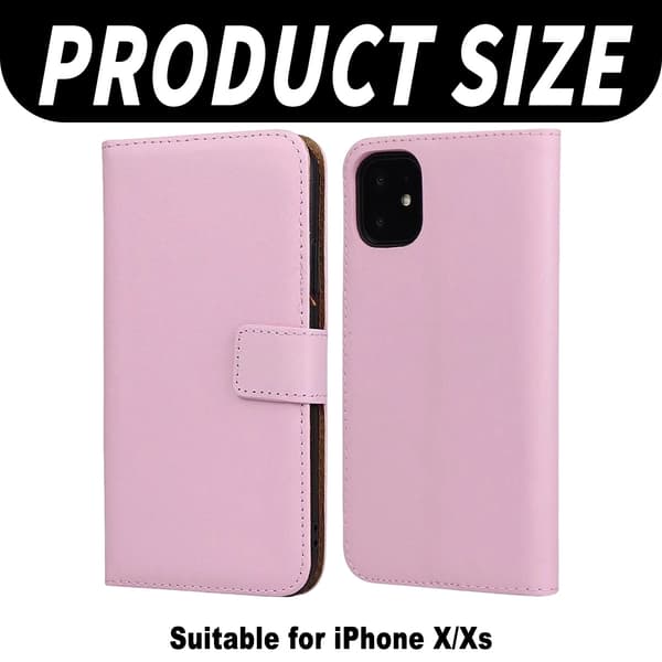 iPhone X/Xs - Äkta Läderfodral - Rosrosa