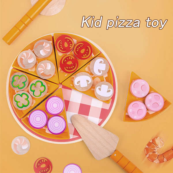 Kid Trä Simulering Pizza Skär Leksak Kök Grönsak Låtsaslek Pedagogisk LeksakPizza Skär Leksak