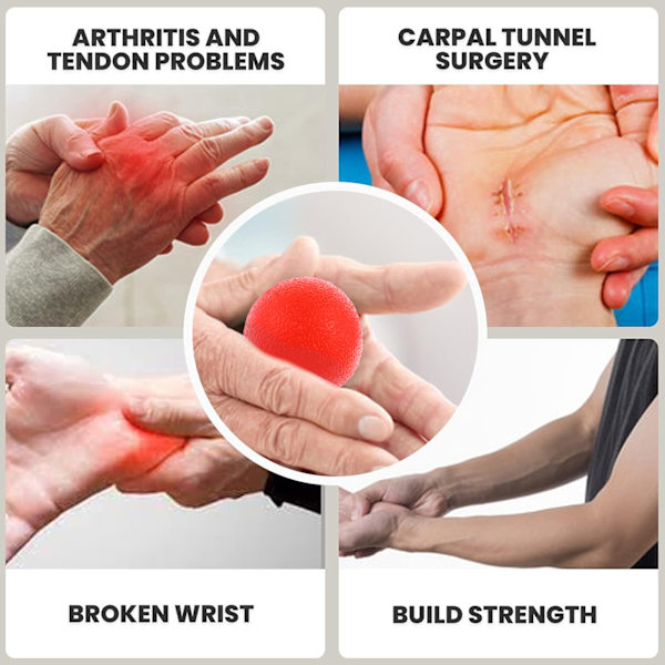 Stressbollar Handövning Terapi Gelboll Set om 2 Fast/Mjuk för Vuxna - Artritlindring, Stroke Rehabilitering, Greppstyrka, Handled