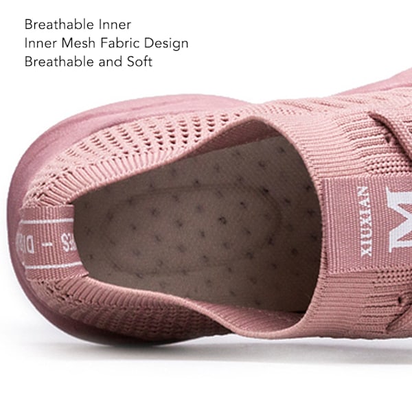 Snygga Sportskor Stickade Bekväma Andningsbara Klassiska Modesneakers för Kvinnor Flickor Rosa 38 Storlek Rosa
