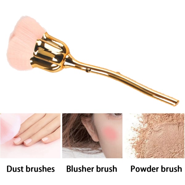 Nail Art Dust Powder Remover, Pink Rose Soft Brush Akrylnagel