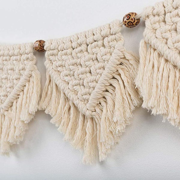 Bomulls Tofs Heminredning, Vävda Upphängningar, Hållbar Rustik Dekoration, Solid och Vacker Design, Boho Makramé Tofs Girlang För Bondgårds Accent,