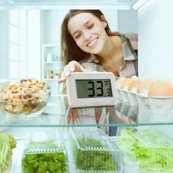 Digital Frysrumstermometer Vit Mini Känslig Energisparande Kylskåpstermometer för Hemmet