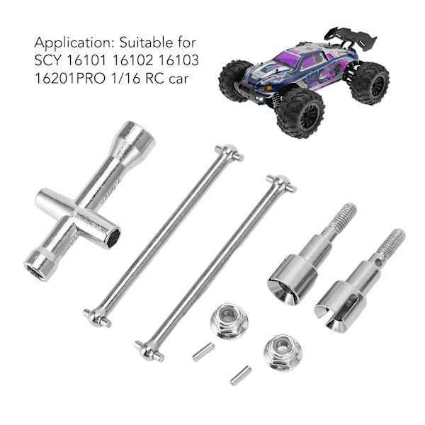 RC Bakre Drivaxel Hög Hårdhet Stål Rostfri för SCY 16101 16102 16103 16201PRO 1/16 RC Bil