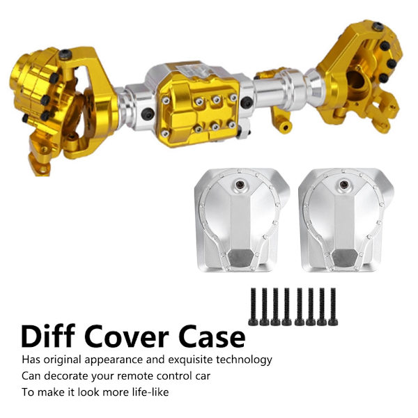 Metall Diff Cover Case Främre Bakre Drivaxel Silver för Traxxas TRX4 1/10 RC Crawler Bil