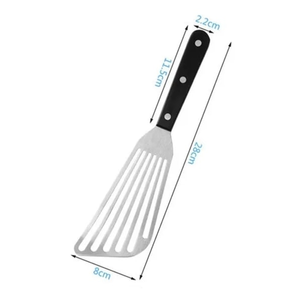 Värmebeständig Multifunktionell Spatel, Lättviktsdesign Rostfritt Stål Konstruktion Slitsad Stekspade för Att Vända och Flytta Fiskfiléer, Enkel