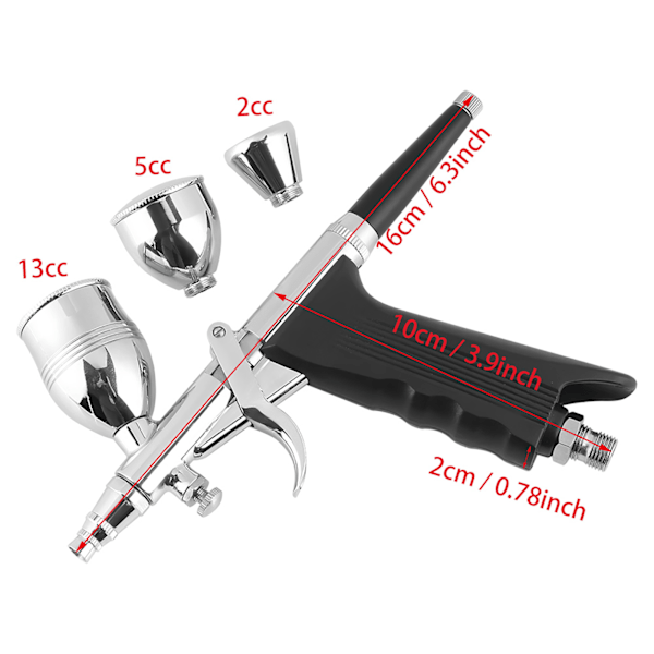 Professionellt Airbrush-set, mångsidigt airbrush-kit med precisionskontroll och högkvalitativa material för modellmålning, läderkläder, biltryck,