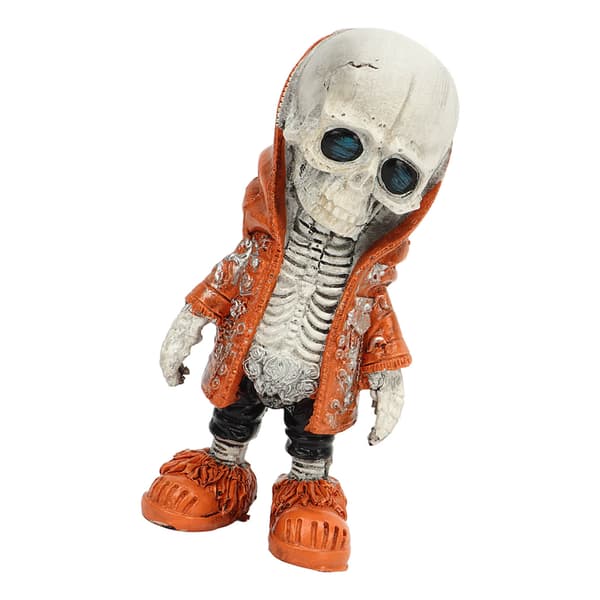 Søt Skjelettstatue, Halloween-pynt Dekor Samleobjekter, Lett å Rengjøre Resin Figur med Variasjon av Plasseringsmetoder, Solid Kult Skjelett