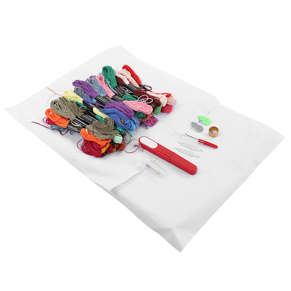 100 färger broderitråd sykit korsstygnsnålverktyg DIY stickning sömnadsset